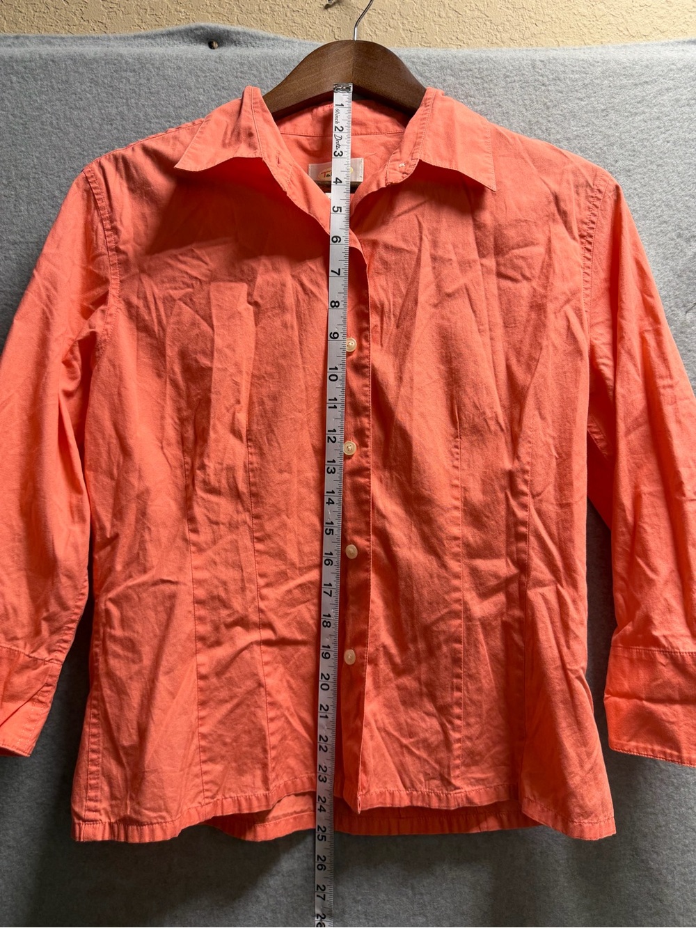 Talbots Coral-Orange Button Down Shirt